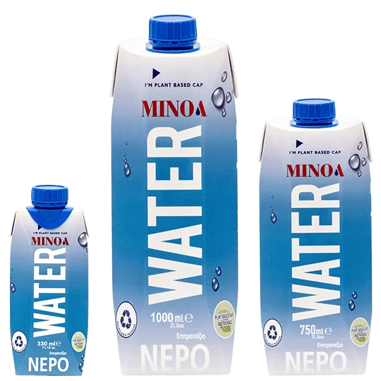 MINOA Εμφιαλωμένο Νερό σε Χάρτινη Φυσική Συσκευασία